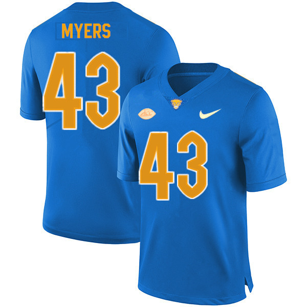 Men #43 Eli Myers Pitt Panthers College Football Jerseys Sale-New Royal